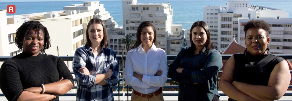 Group of women leaders in IT from RSAWEB standing together, IT Girls in tech.