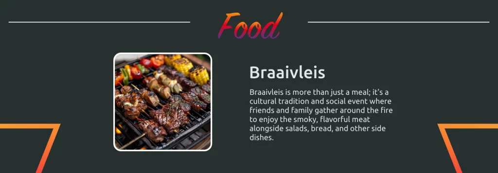 Braaivleis on a grill with various meats and vegetables.