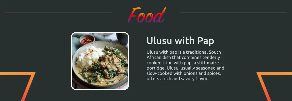 Ulusu with pap, a traditional South African heritage dish