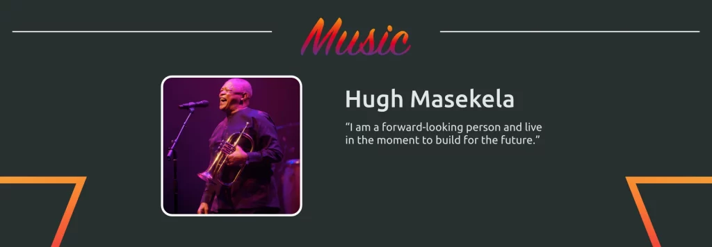 South African jazz musician Hugh Masekela performing