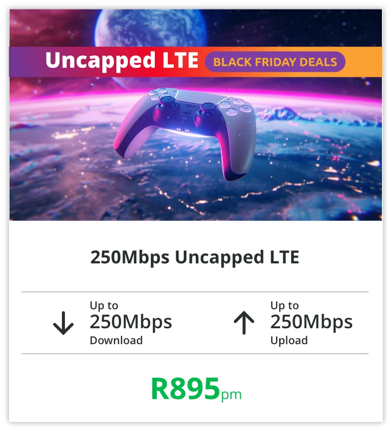 Uncapped LTE 250Mbps