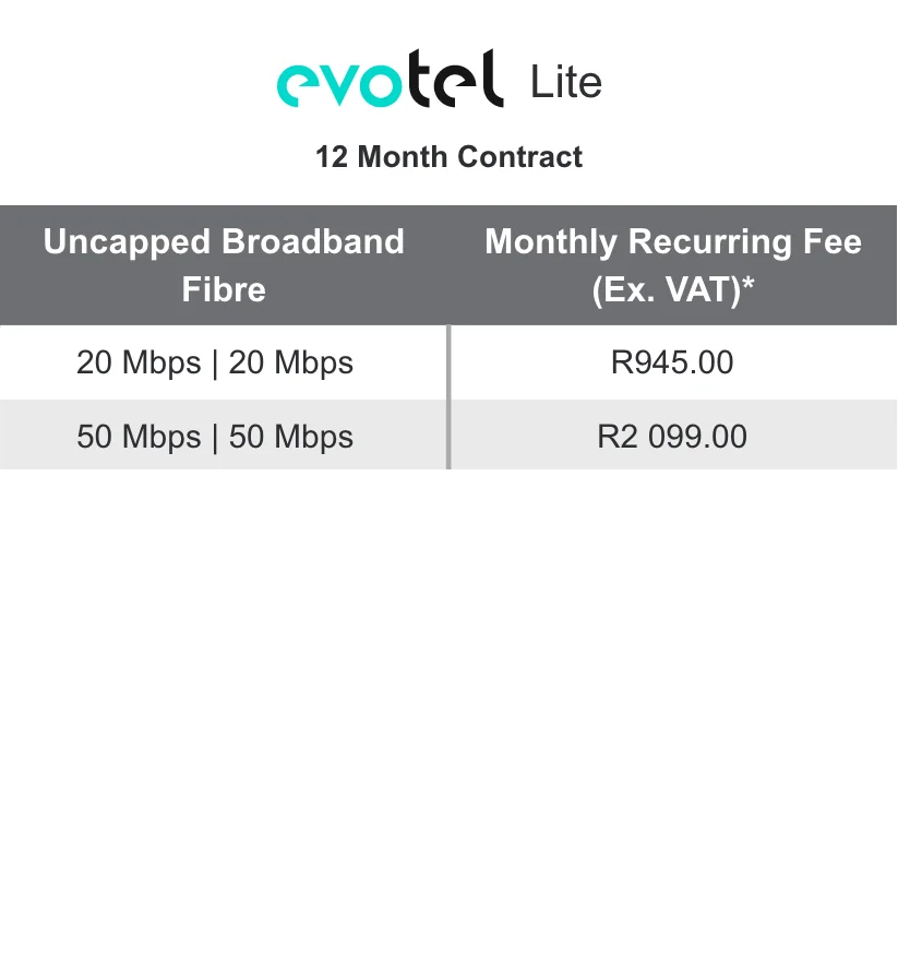 Evotel SME FTTB packages_Lite_Dec 5_12M