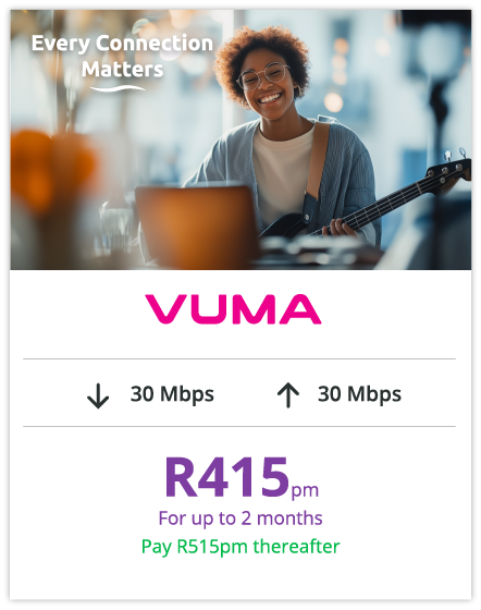 VUMA Landing page price card may 30mbps
