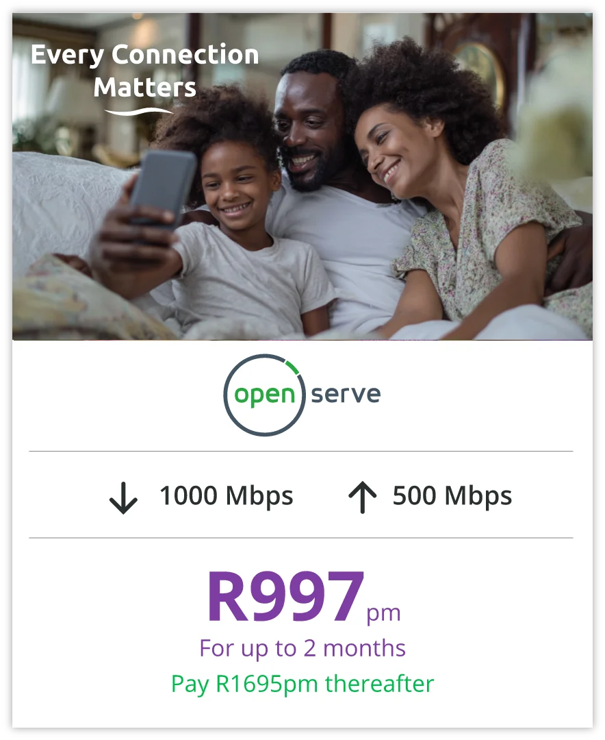 1000 500 mbps Openserve ECM July 2026 landing page card